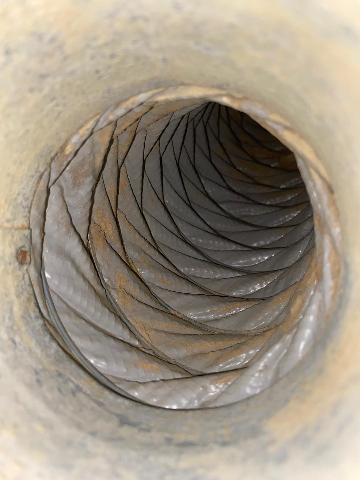 Zanesené potrubí - po čištění