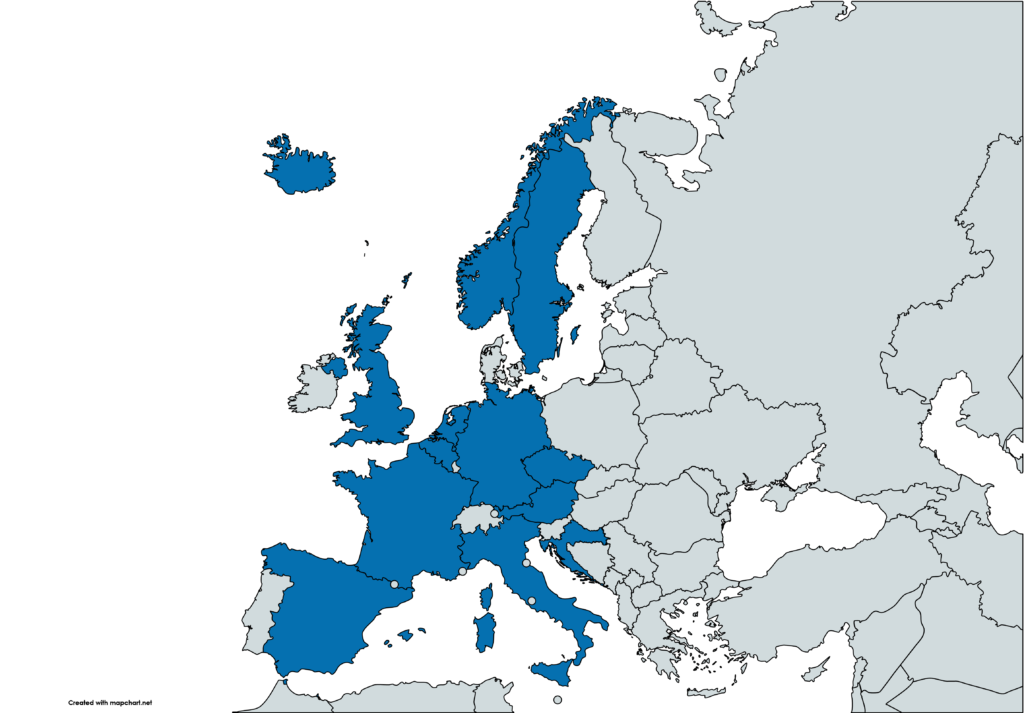 Mapa Evropy - Alkion